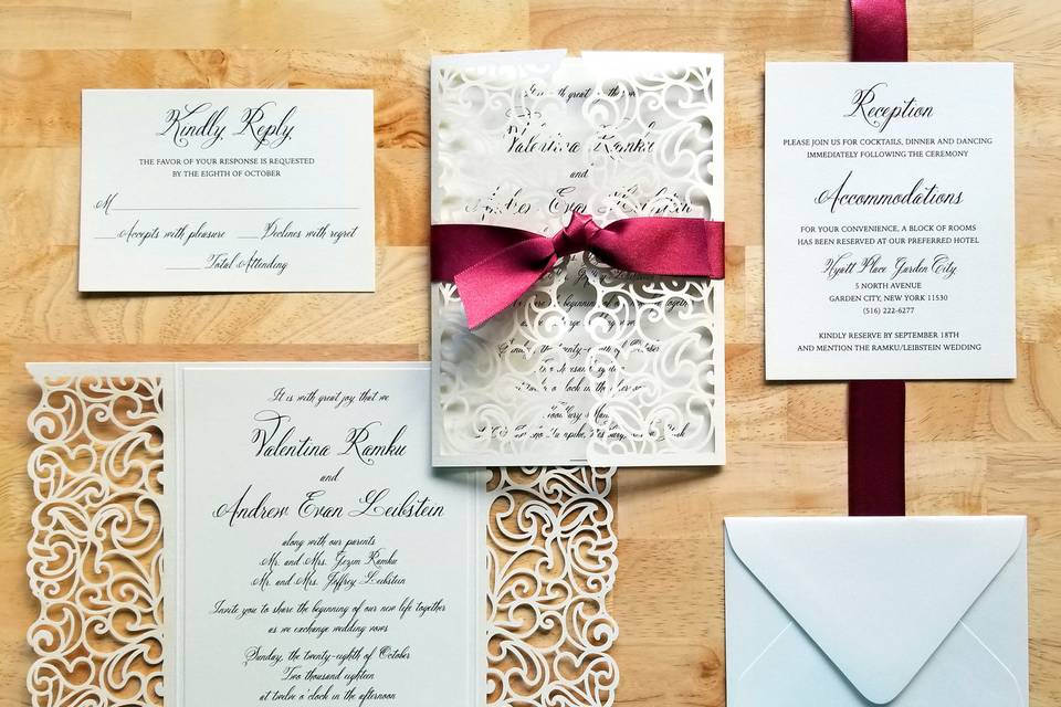 Elegant laser cut gate card