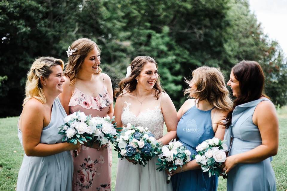 Dusty Blue Wedding Bouquets