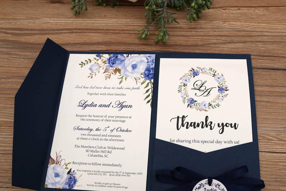 Pocket Invitation - Blue