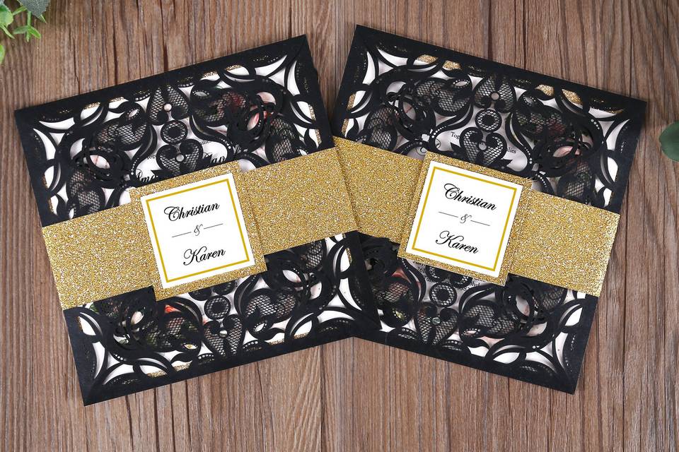 Lace Invitation - Black