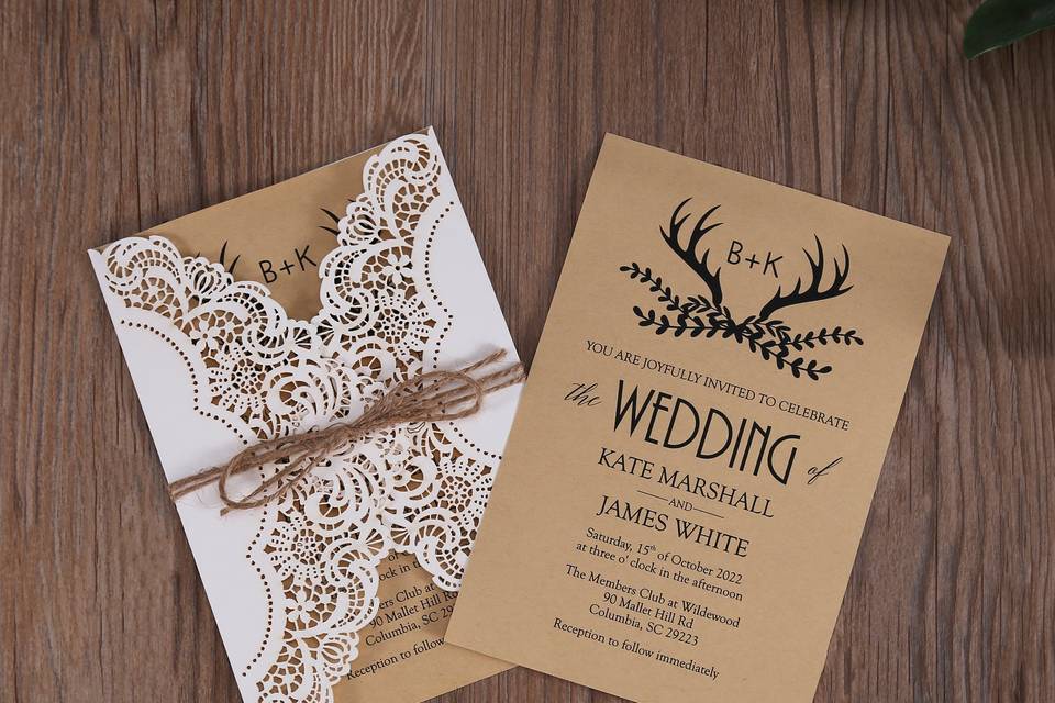 White Lace Invitation