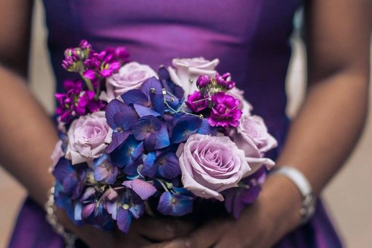 Purple and lavender bridesmaid bouquet