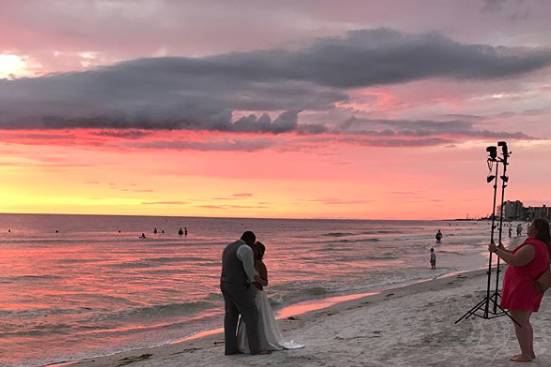 Behind the scenes at sunset...