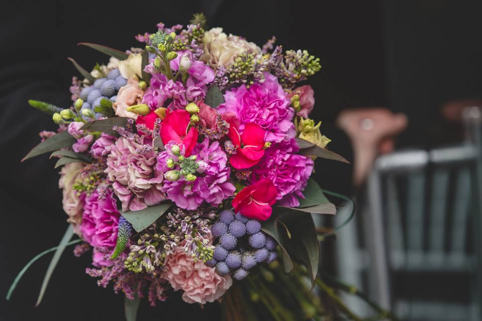 Pink and Purple Bridal Bouquet