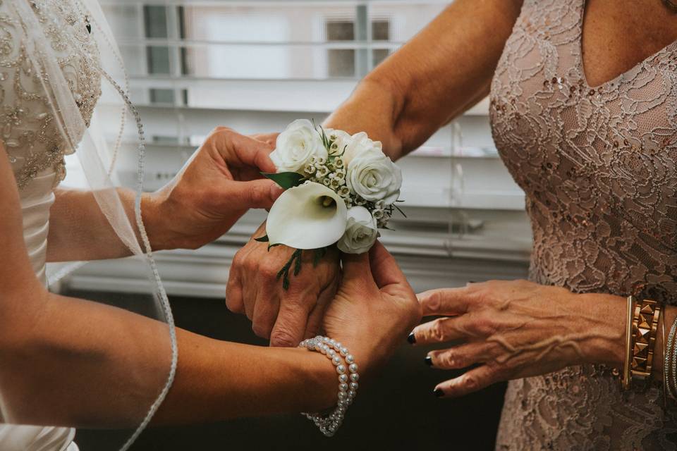 Tall blush arrangement