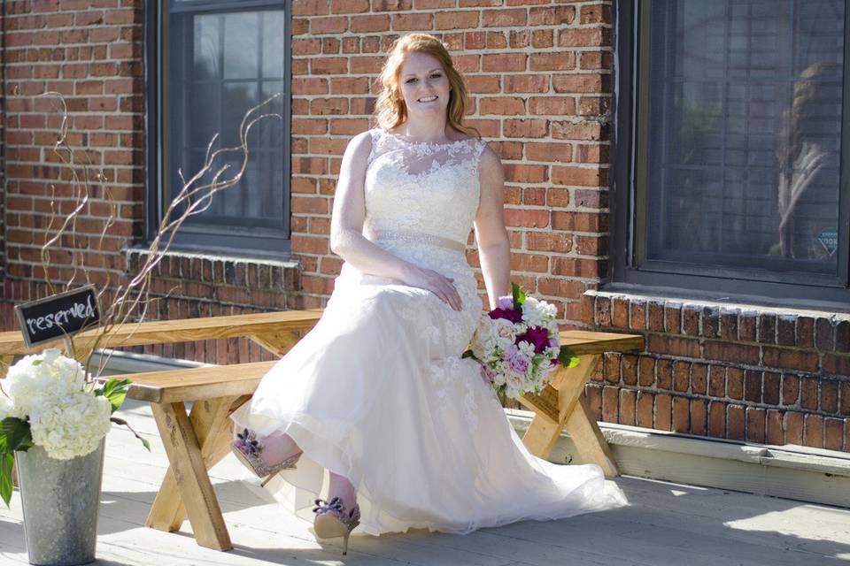 Bride sitting pretty