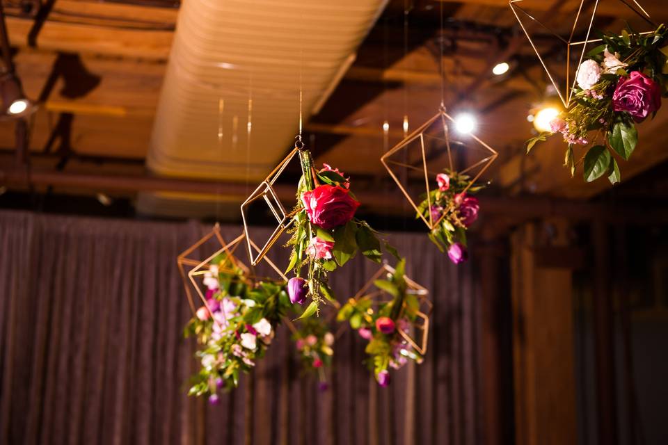 Hanging florals for romantic w