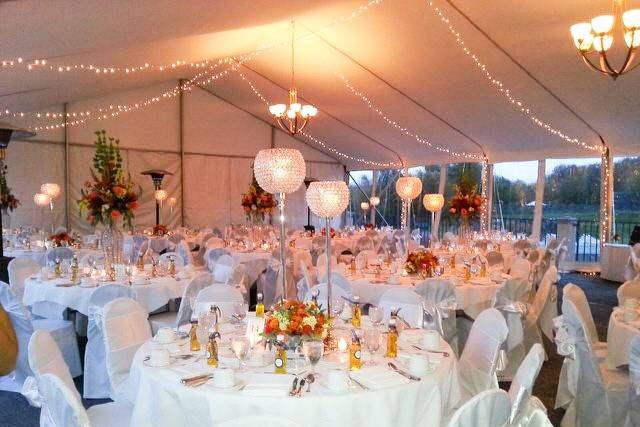 Table setup with centerpiece