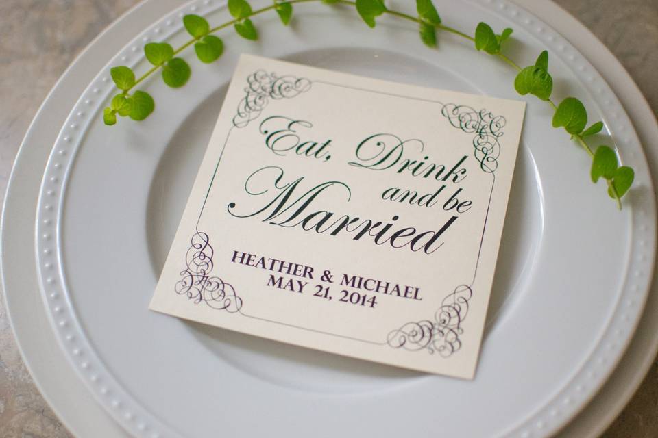 Wedding reception coasters