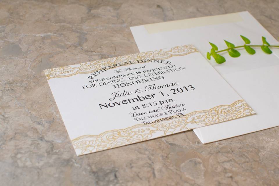 Rehearsal dinner invitations