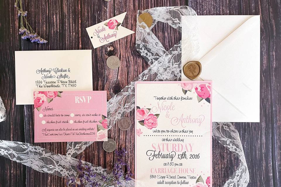 Watercolor florals invitation