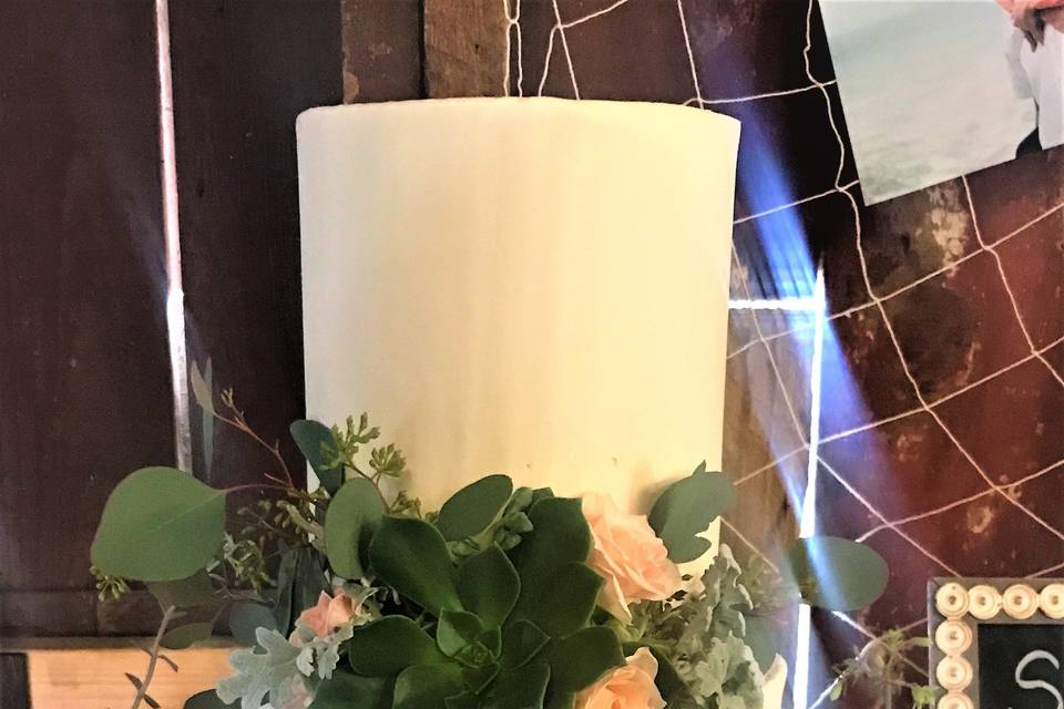 2-tier naked wedding cake