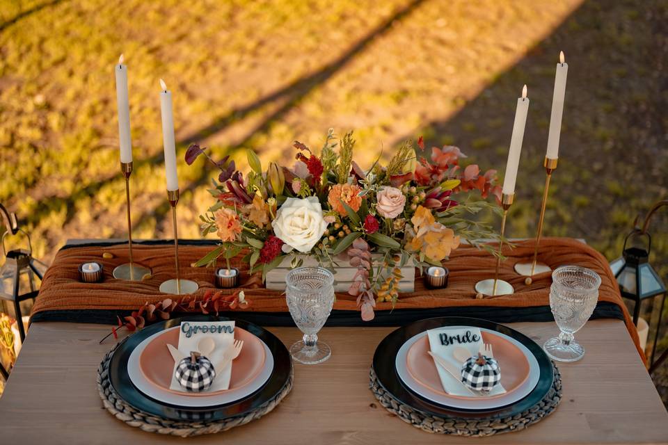 Table Setting - Fall Elopement