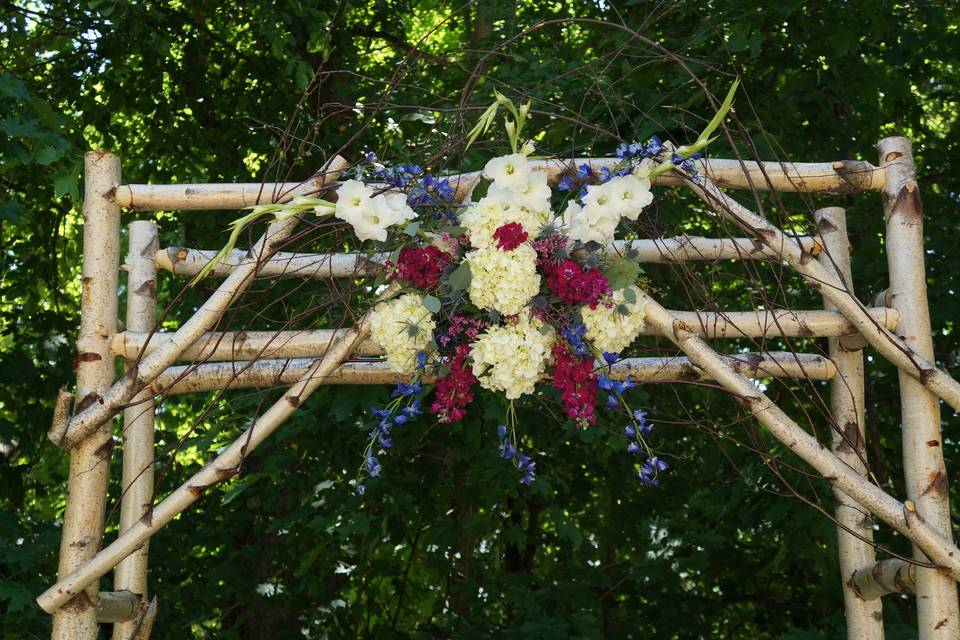 Wedding arch floral decoration