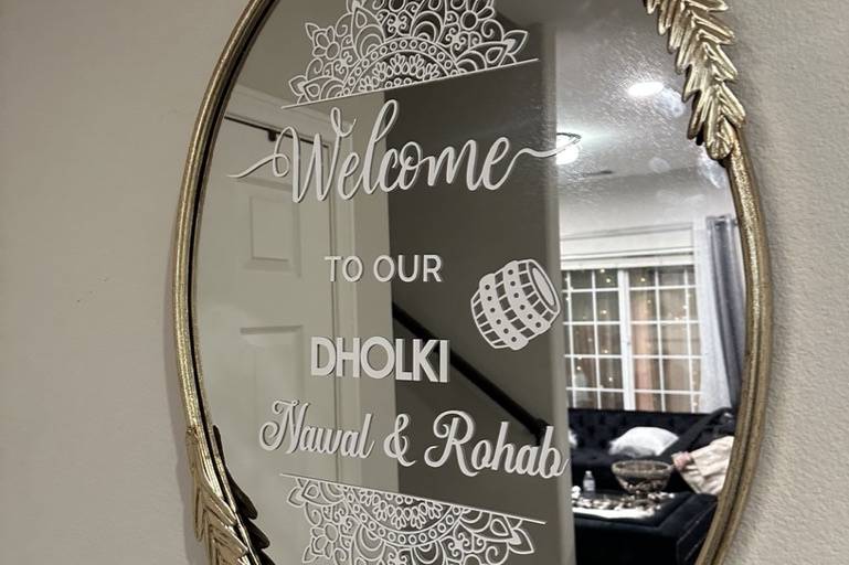 Dholki Welcome Sign