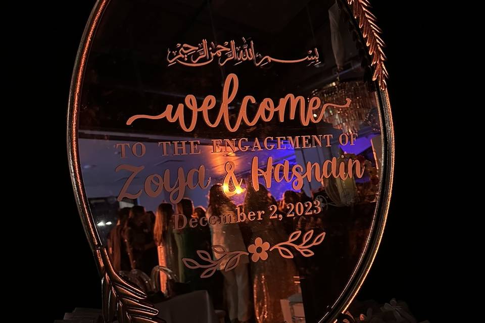 Engagement Welcome Sign