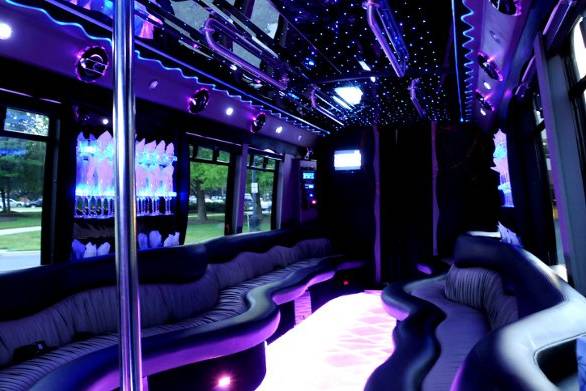Black Limo Bus Interior