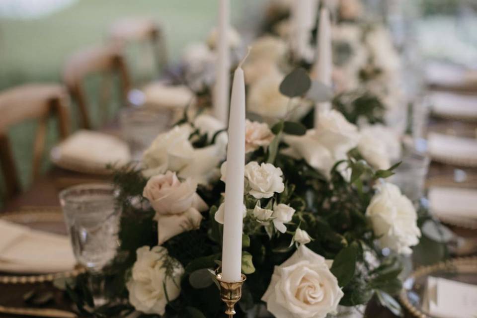 Centerpiece with taper candles