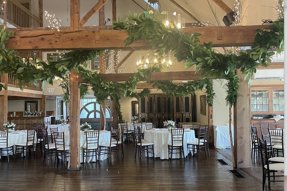 Greenery on beams