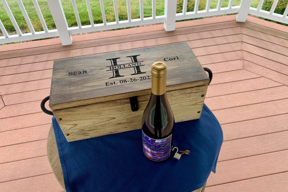 Love letter and wine box