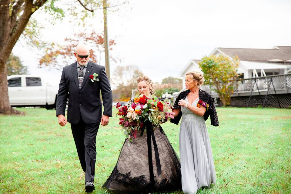 Bride with parents