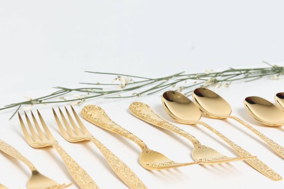 Gold forks and spoons