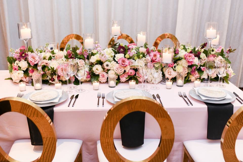 Blush tablescape at Park Hyatt