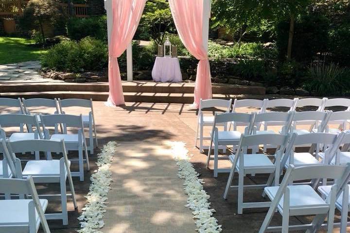 Rose petals and curtains