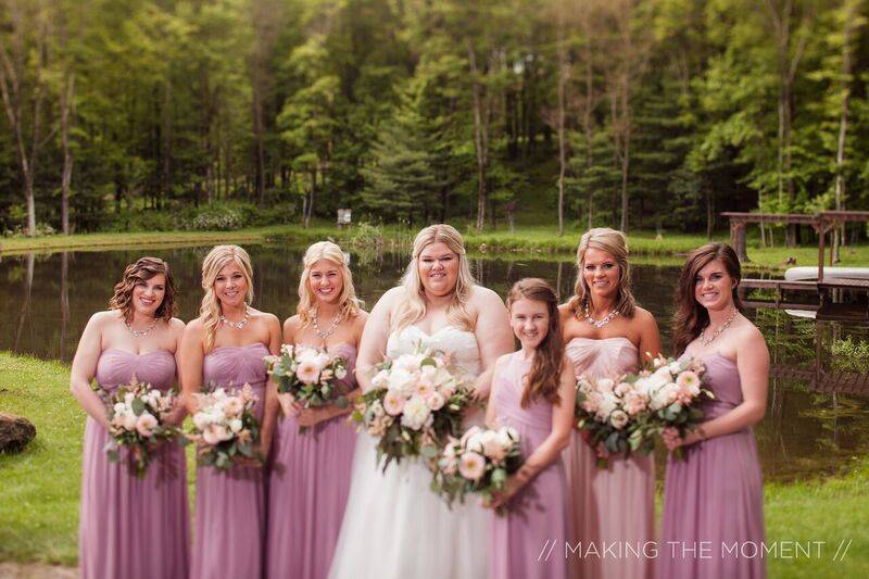 Bride and her bridesmaids