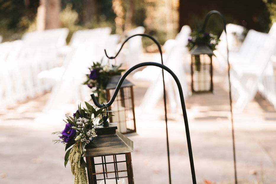 Rental lantern with flowers