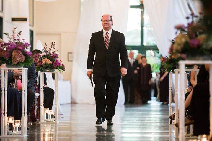 Officiant entering the wedding