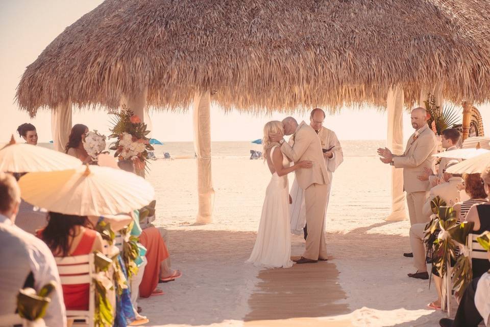 Beach gazebo wedding