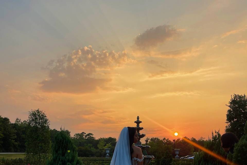 Bride at Sunset Hour