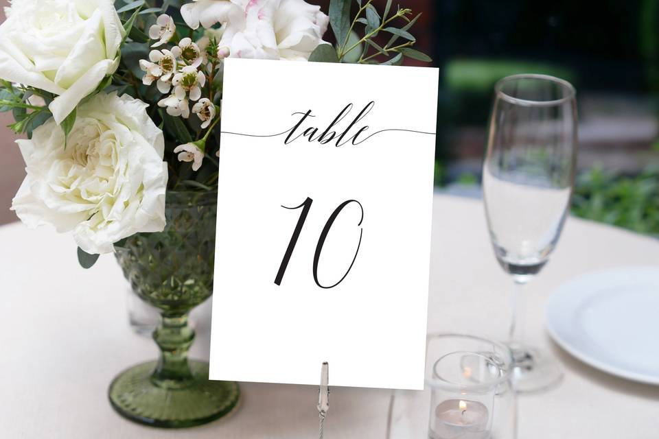 Adelecia table numbers