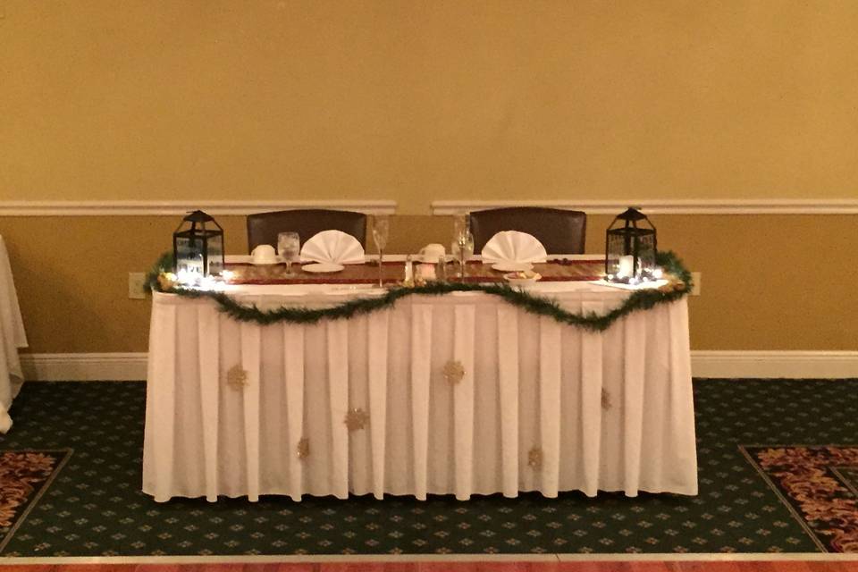 Head table setup