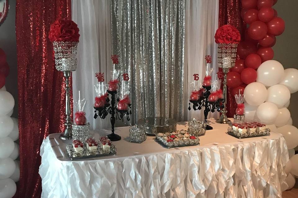 Treat table and backdrop