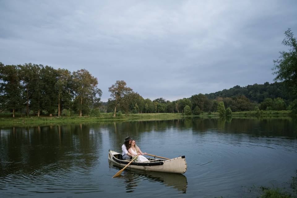 Romantic Lake Canoe Ride