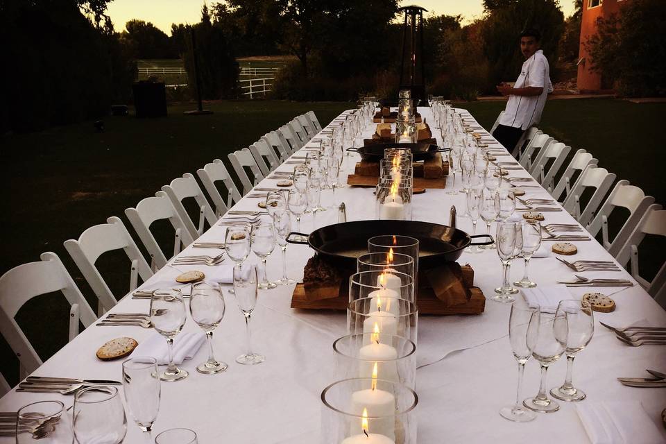 Long table arrangement