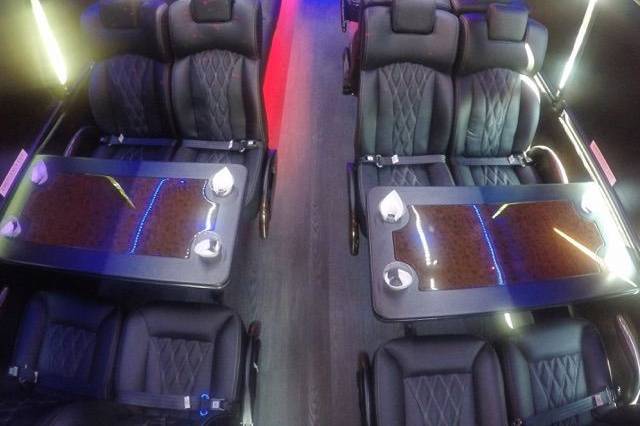 Seating for up to 14 passengers. Basic passenger seating. Great for guests.