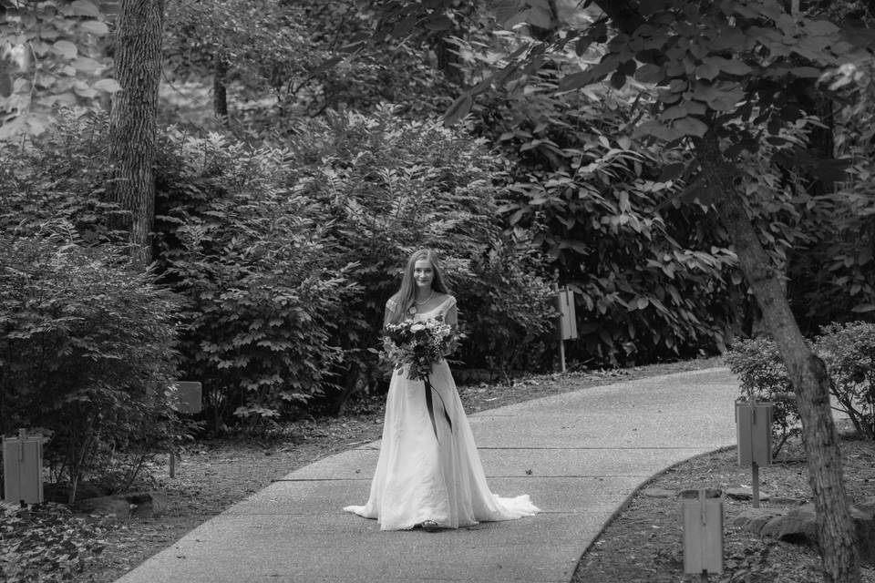Bride walking