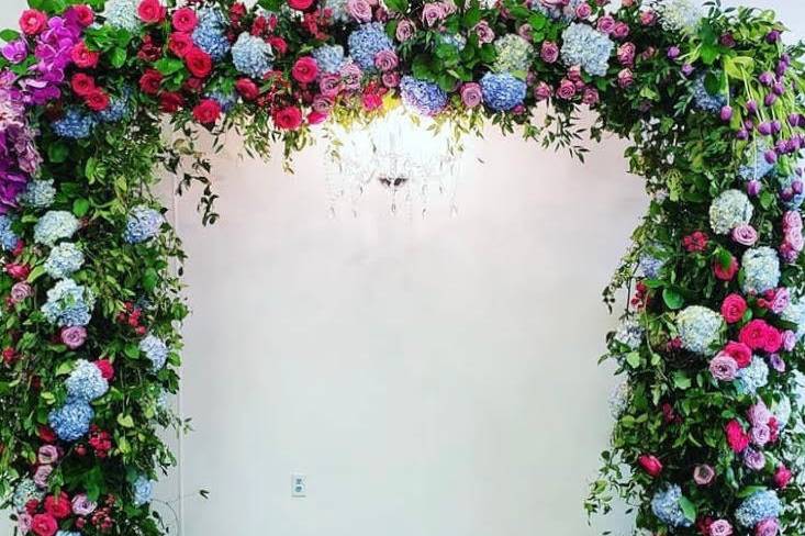 Spring fresh floral arch