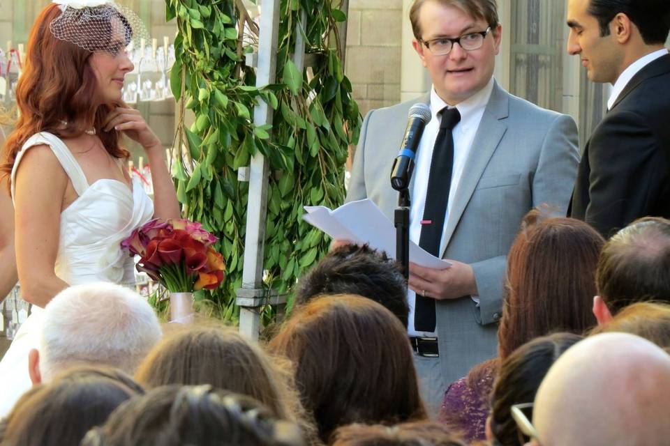 The wedding officiant