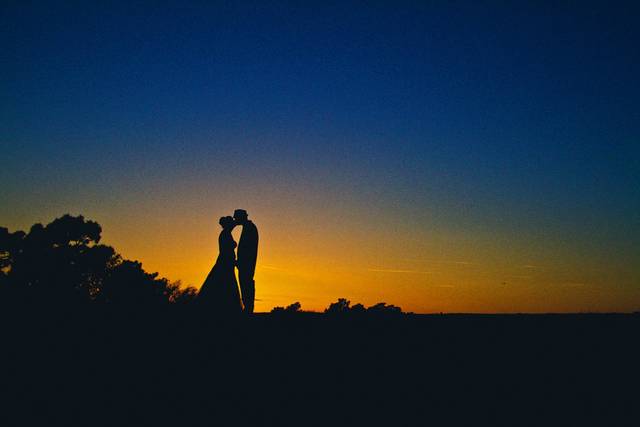 Silhouette of the couple