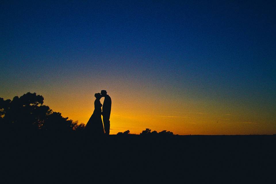 Silhouette of the couple
