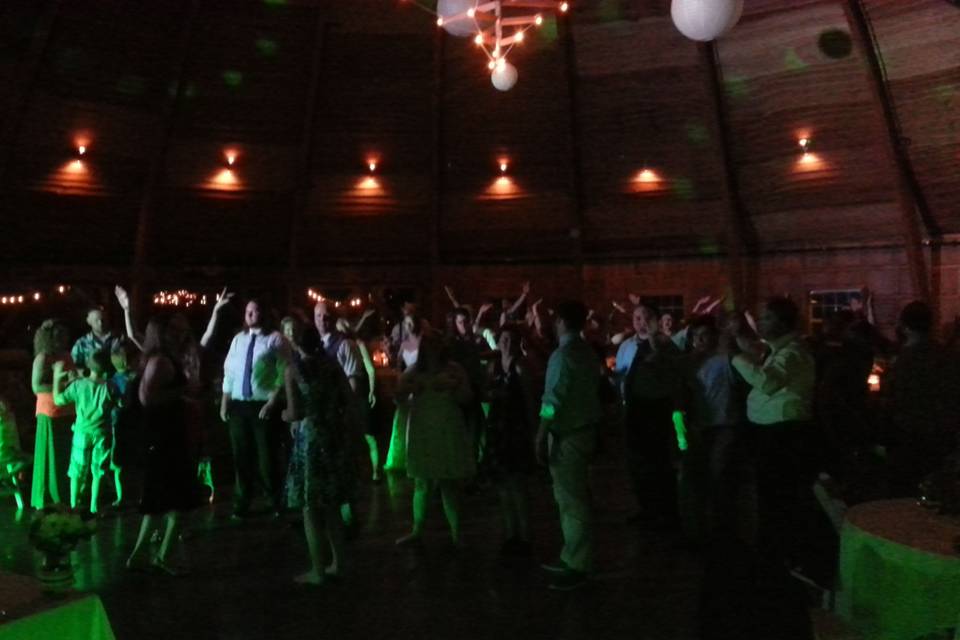 Celebration in a barn