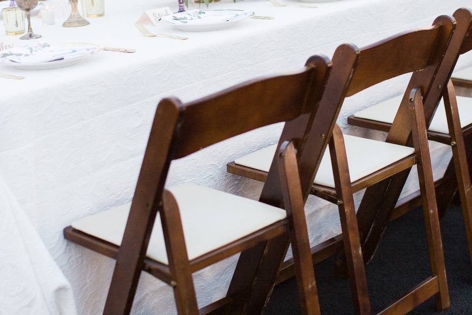 Table setup with centerpiece