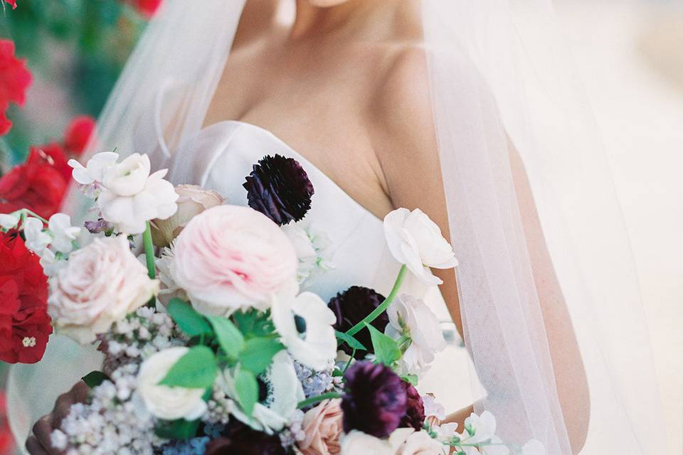 Bride holding her bouquet