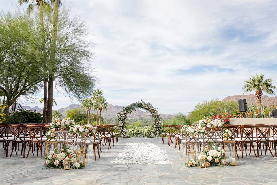 Ceremony flowers at Sanctuary