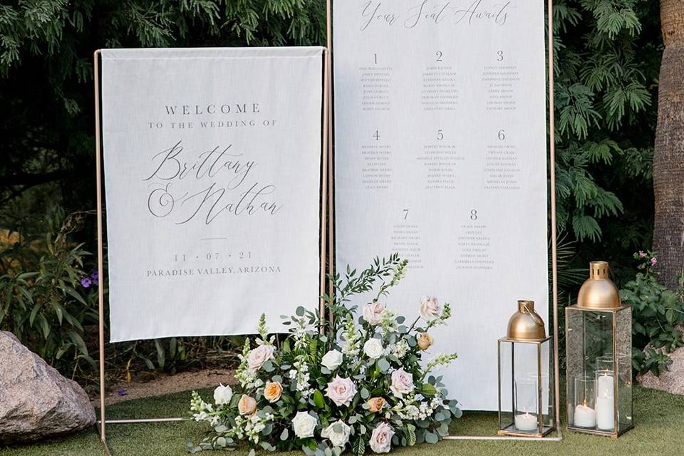 Welcome Sign and Seating Chart