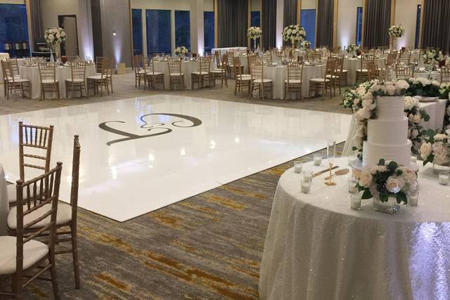 Custom white dance floor